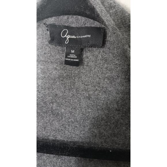 Aqua Cashmere Gray Draped Open Front Cashmere Cardigan 100% Exclusive In M - Picture 2 of 3